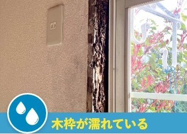 窓枠やサッシが濡れている