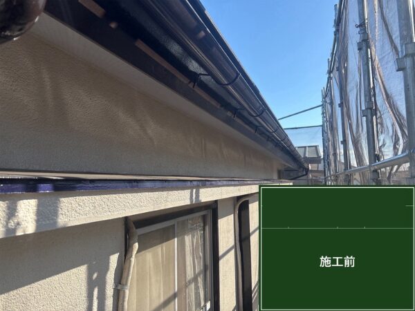 川口市にて雨樋修理〈雨樋のオーバーフロー・雨樋交換〉の施工前写真